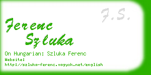 ferenc szluka business card